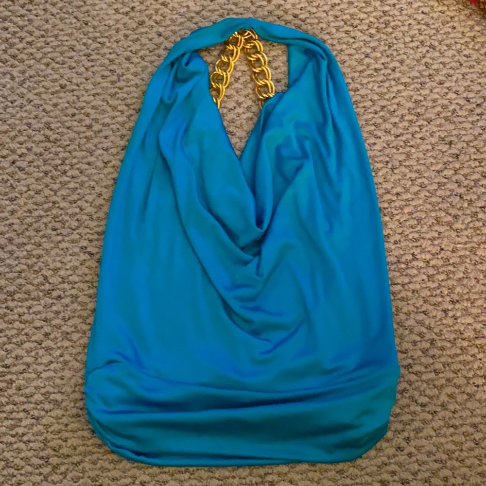 Used Marciano turquoise blue halter top size S
